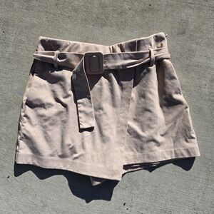 Zara Pale Pink Paperbag Waist Skort with Belt